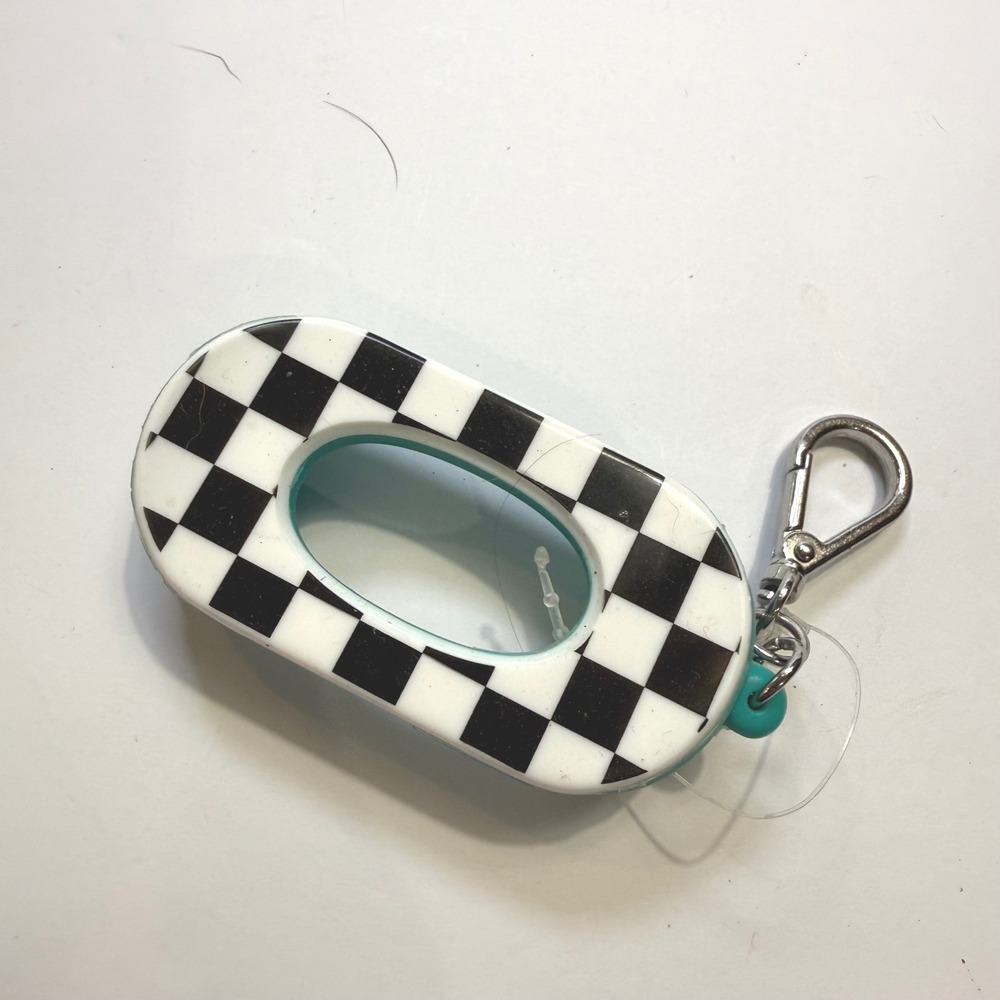 Bath & Body Works Skateboard PocketBac Holder Checkered Teal Hand Sanitizer Case